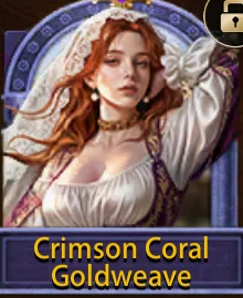 Coral Carmesí de Tejido Dorado